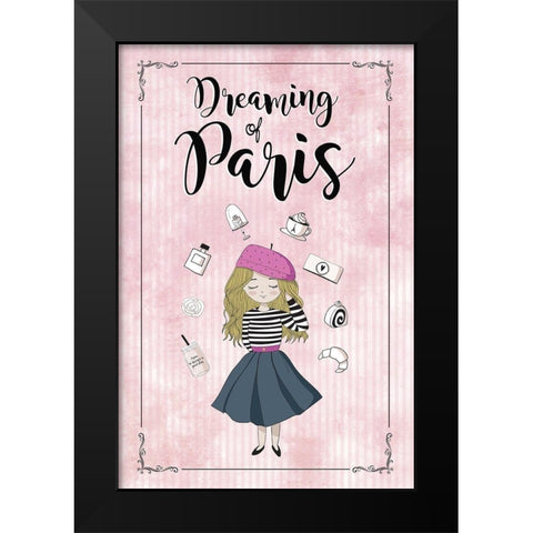 Dreaming of Paris Black Modern Wood Framed Art Print by JMB Designs