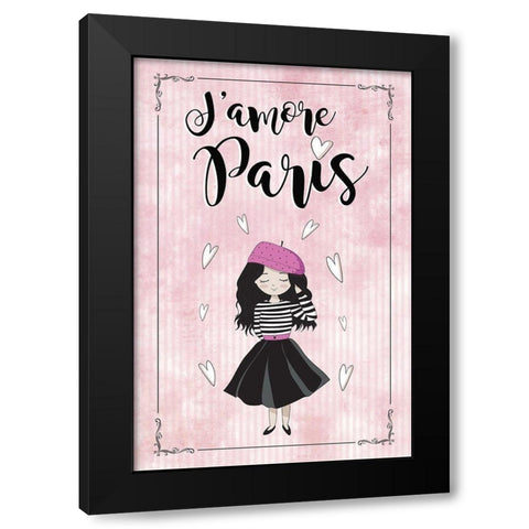 Jamore Paris Black Modern Wood Framed Art Print by JMB Designs
