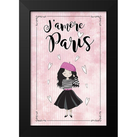 Jamore Paris Black Modern Wood Framed Art Print by JMB Designs