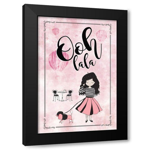 Ooh Lala Black Modern Wood Framed Art Print with Double Matting by JMB Designs