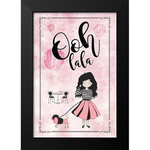 Ooh Lala Black Modern Wood Framed Art Print by JMB Designs