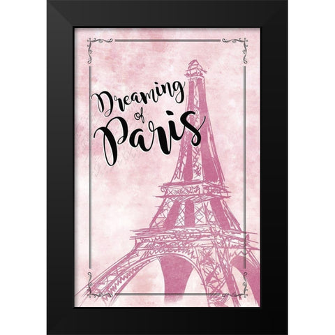 Dreaming of Paris Black Modern Wood Framed Art Print by JMB Designs