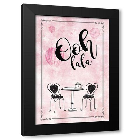 Ooh Lala Black Modern Wood Framed Art Print by JMB Designs