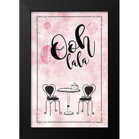 Ooh Lala Black Modern Wood Framed Art Print by JMB Designs
