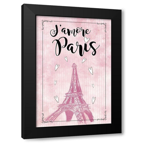 Jamore Paris Black Modern Wood Framed Art Print by JMB Designs
