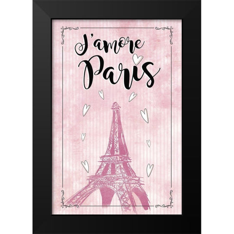 Jamore Paris Black Modern Wood Framed Art Print by JMB Designs