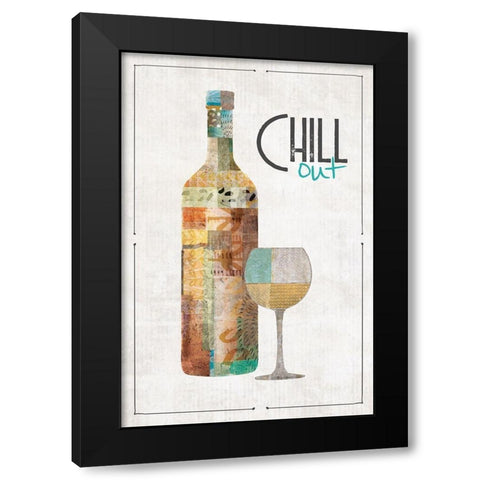 Chill Out Black Modern Wood Framed Art Print with Double Matting by JMB Designs