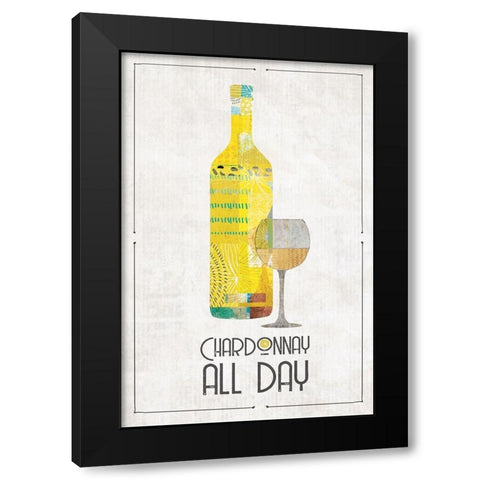Chardonnay All day Black Modern Wood Framed Art Print with Double Matting by JMB Designs