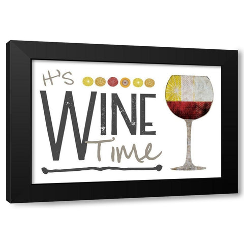 Its Wine Time - Red Black Modern Wood Framed Art Print by JMB Designs