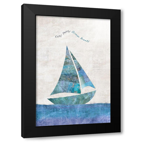 Ocean Breezy Black Modern Wood Framed Art Print with Double Matting by JMB Designs