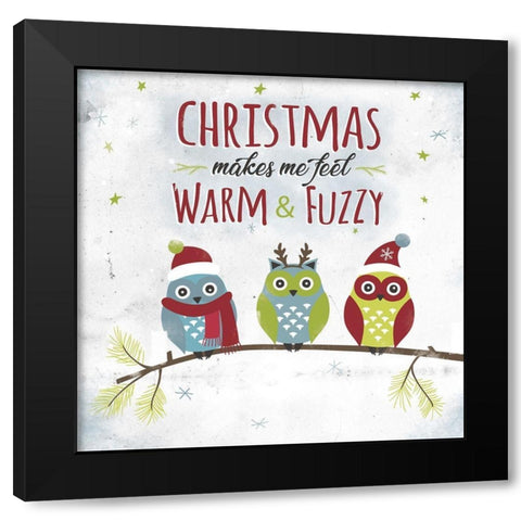 Warm and Fuzzy Black Modern Wood Framed Art Print by JMB Designs
