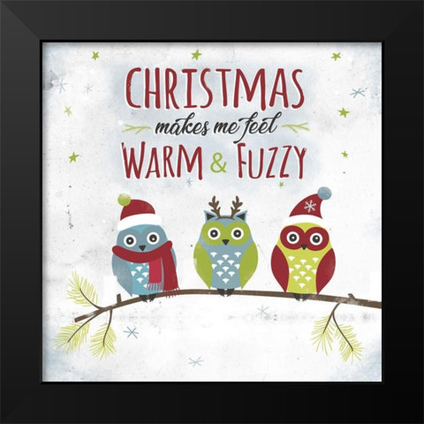 Warm and Fuzzy Black Modern Wood Framed Art Print by JMB Designs