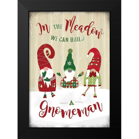 Gnomeman Black Modern Wood Framed Art Print by JMB Designs