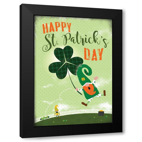 St. Patricks Day Black Modern Wood Framed Art Print by JMB Designs
