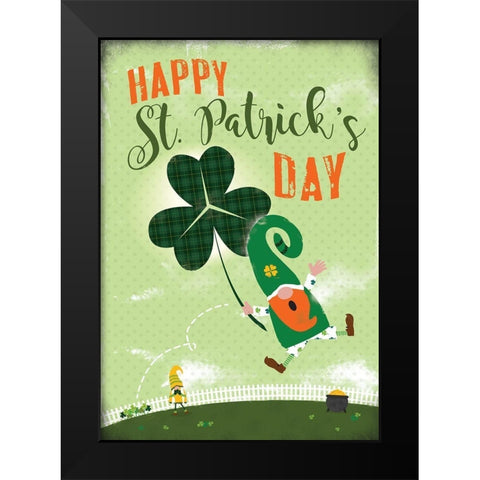 St. Patricks Day Black Modern Wood Framed Art Print by JMB Designs