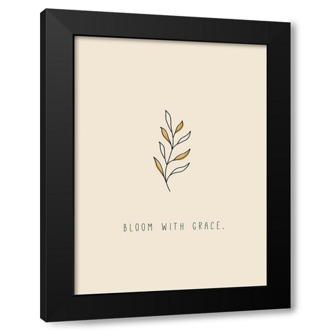Bloom with Grace Black Modern Wood Framed Art Print with Double Matting by JMB Designs