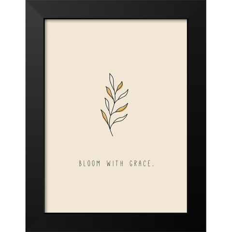 Bloom with Grace Black Modern Wood Framed Art Print by JMB Designs