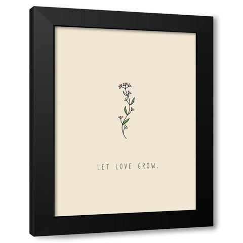 Plant Hope Black Modern Wood Framed Art Print by JMB Designs