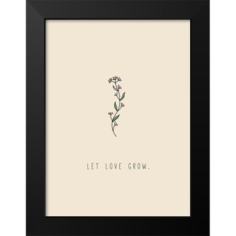 Plant Hope Black Modern Wood Framed Art Print by JMB Designs