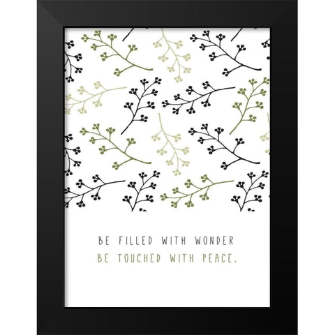 Be Filled with Wonder Black Modern Wood Framed Art Print by JMB Designs