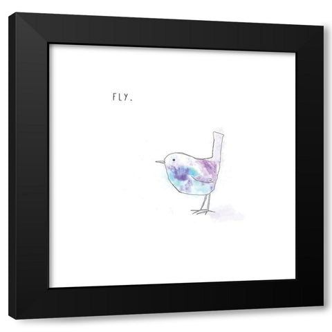 Fly Black Modern Wood Framed Art Print by JMB Designs