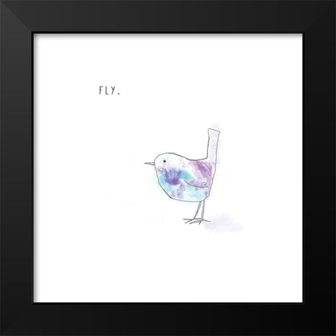 Fly Black Modern Wood Framed Art Print by JMB Designs