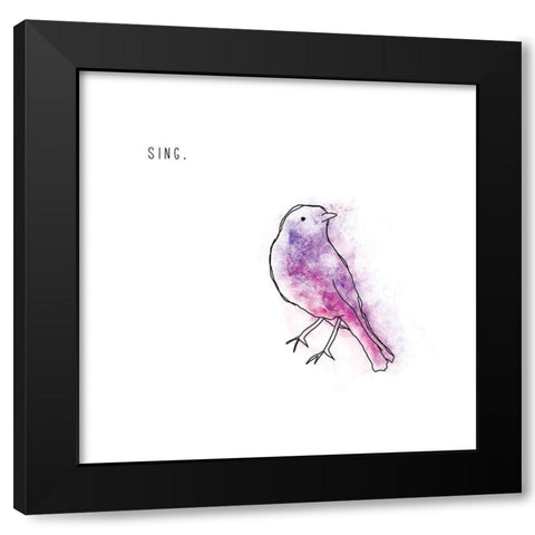 Sing Black Modern Wood Framed Art Print with Double Matting by JMB Designs