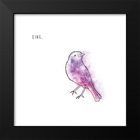 Sing Black Modern Wood Framed Art Print by JMB Designs