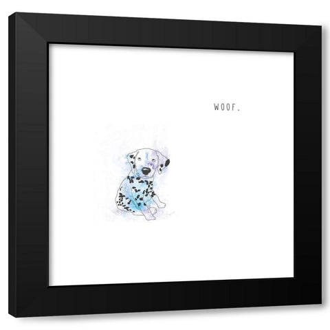 Woof Black Modern Wood Framed Art Print with Double Matting by JMB Designs