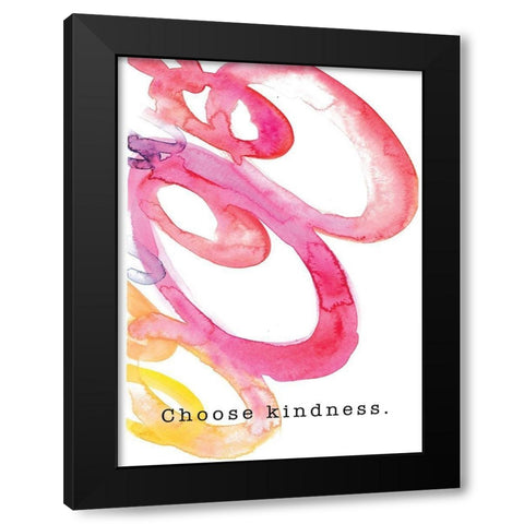 Choose Kindness Black Modern Wood Framed Art Print by JMB Designs