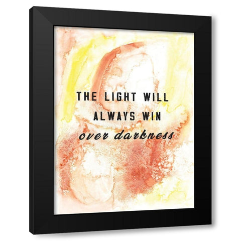 Light Will Always Win Black Modern Wood Framed Art Print by JMB Designs