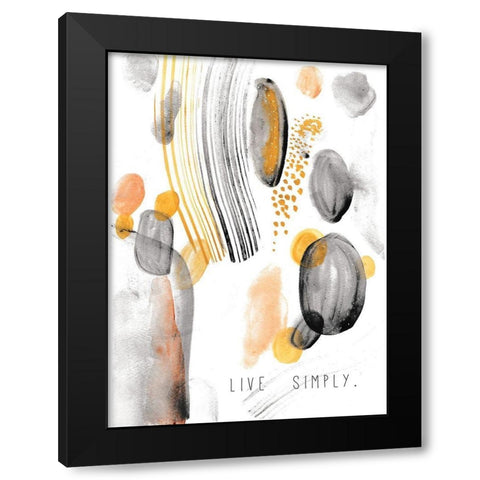Live Simply Black Modern Wood Framed Art Print with Double Matting by JMB Designs