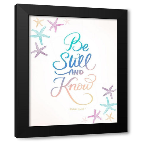 Be Still Black Modern Wood Framed Art Print by Batista, Dee