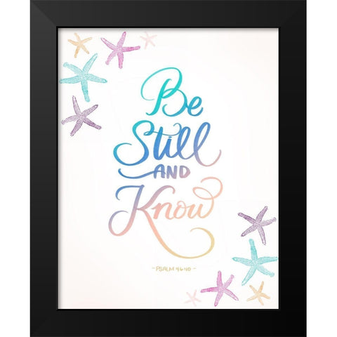 Be Still Black Modern Wood Framed Art Print by Batista, Dee
