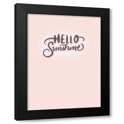 Hello Black Modern Wood Framed Art Print by Batista, Dee