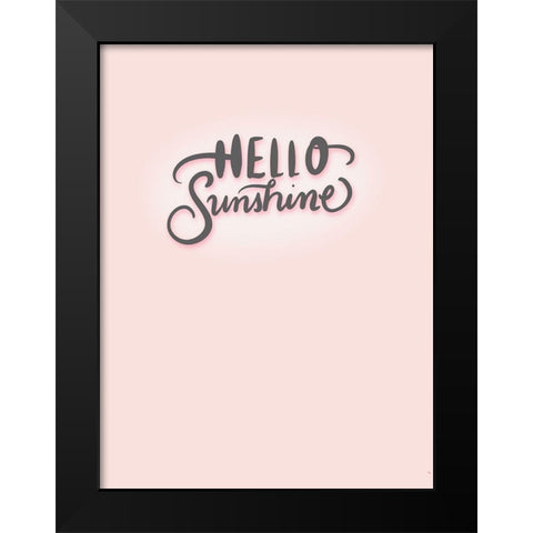 Hello Black Modern Wood Framed Art Print by Batista, Dee