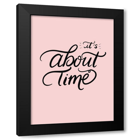 About Time Black Modern Wood Framed Art Print by Batista, Dee