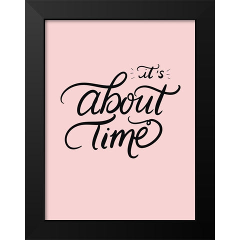 About Time Black Modern Wood Framed Art Print by Batista, Dee