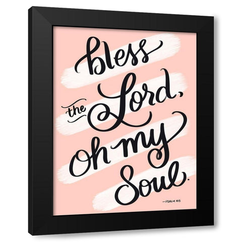 Bless Black Modern Wood Framed Art Print with Double Matting by Batista, Dee