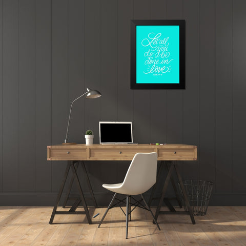 Done in Love Black Modern Wood Framed Art Print by Batista, Dee
