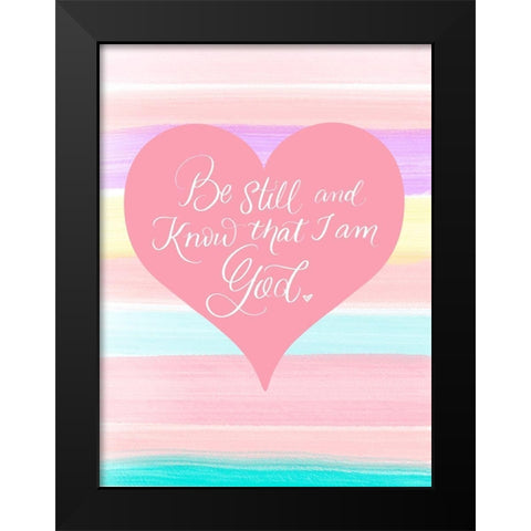 Be Still Black Modern Wood Framed Art Print by Batista, Dee