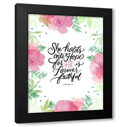 Holds Onto Hope Black Modern Wood Framed Art Print with Double Matting by Batista, Dee