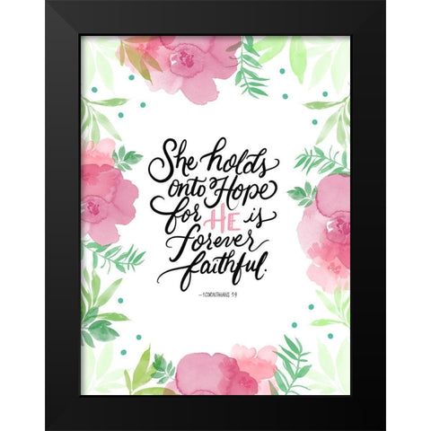 Holds Onto Hope Black Modern Wood Framed Art Print by Batista, Dee