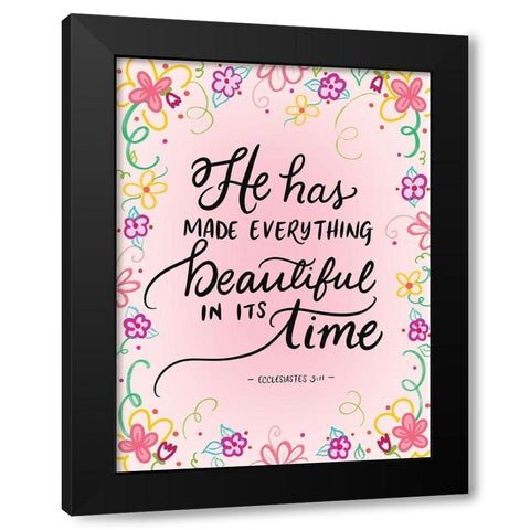 Its Time Black Modern Wood Framed Art Print with Double Matting by Batista, Dee