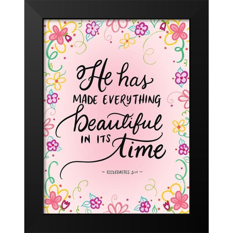 Its Time Black Modern Wood Framed Art Print by Batista, Dee