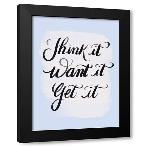 Think It Black Modern Wood Framed Art Print by Batista, Dee