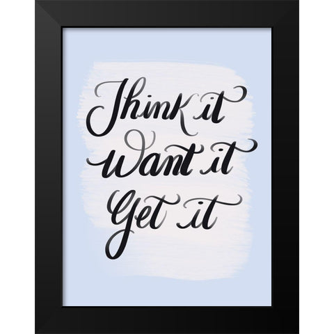 Think It Black Modern Wood Framed Art Print by Batista, Dee