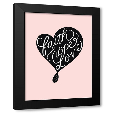 Faith Black Modern Wood Framed Art Print with Double Matting by Batista, Dee