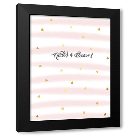 Notes Black Modern Wood Framed Art Print by Batista, Dee