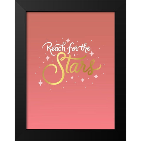 Stars Black Modern Wood Framed Art Print by Batista, Dee